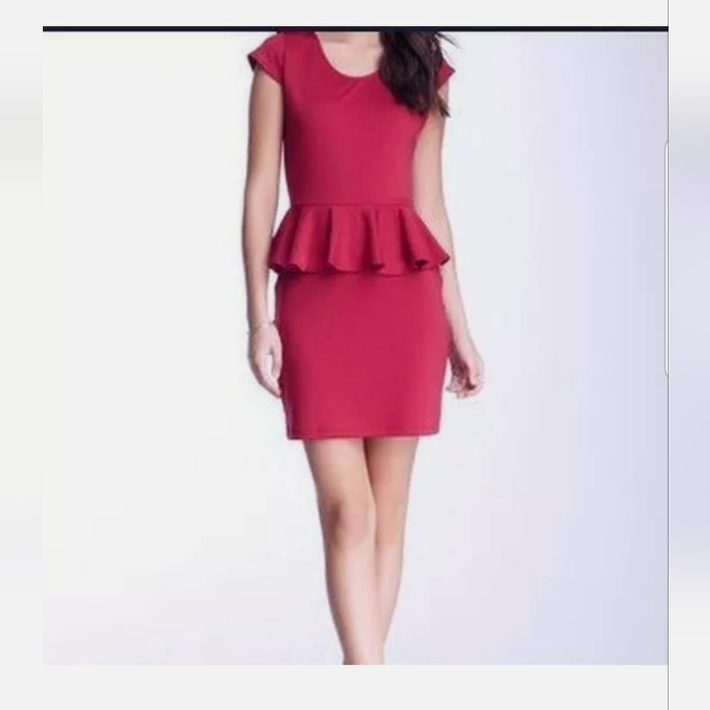 Olive & Oak Pink Peplum Dress L